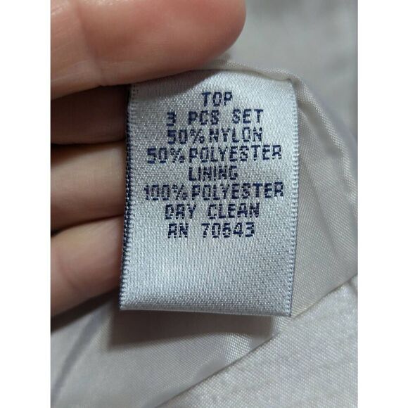 Willow Glenn Women's Silk Beige 3-Piece Skirt Suit Foral Pattern Jacket Set Size - Picture 10 of 10